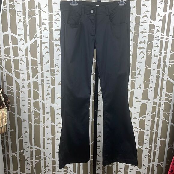 H&M Flared Leg Dress Pants Black Sateen sz 6 - Picture 2 of 10